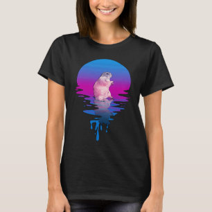 T-shirt Chien de Prairie de Coucher de Soleil Rétro Vintag