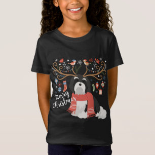 T-Shirt Chien de rennes de Noël Havanais