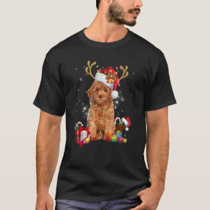 T-shirt Chien de rennes Noël Lumière Noël Chapeau Noël Noë