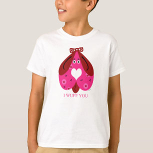 T-shirt Chien de rose de coeur de Valentine