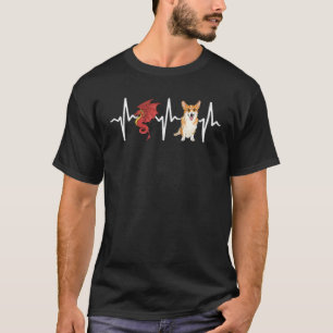T-shirt Chien de rythme cardiaque Dragon Pembroke Welsh Co
