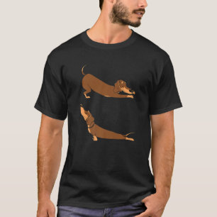 T-shirt chien de saucisse stretching mignon chien d'égout
