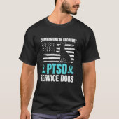 T-shirt Chien de service SSPT drapeau américain SSPT vétér (Devant)