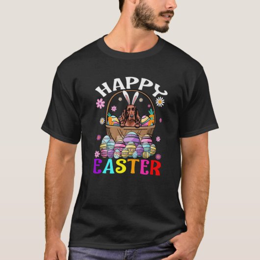 T-shirt Chien de Setter irlandais Joyeux oeufs de lapin de (Devant)
