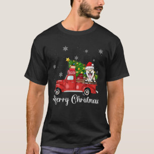 T-shirt Chien de Shiba Inu équitation Camion Rouge Noël