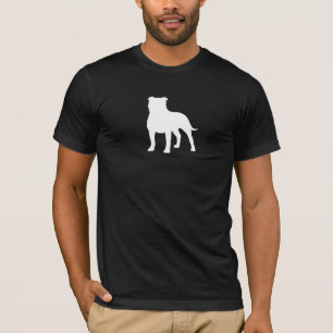 T-shirt Chien de Staffy de silhouette de bull-terrier du