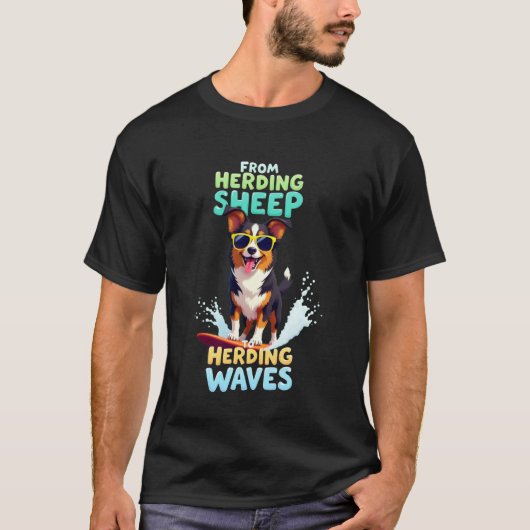 T-shirt Chien de surf australien Shepherd cool (Devant)