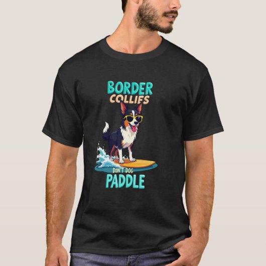 T-shirt Chien de surf cool Border Collie (Devant)