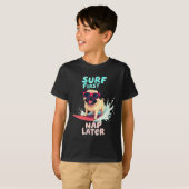 T-shirt Chien de surf Cool Pug (Devant entier)