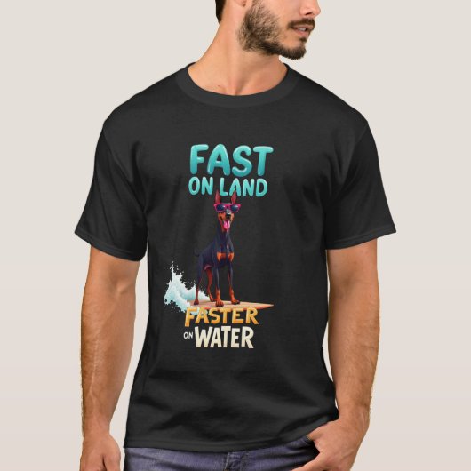T-shirt Chien de surf Dobermann Pinscher cool (Devant)