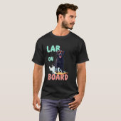 T-shirt Chien de surf Labrador noir cool (Devant entier)