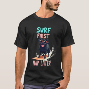 T-shirt Chien de surf Pug cool