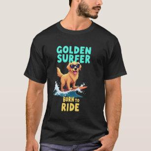 T-shirt Chien de surf retriever doré drôle cool