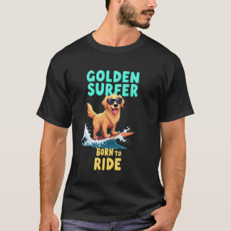 T-shirt Chien de surf retriever doré drôle cool
