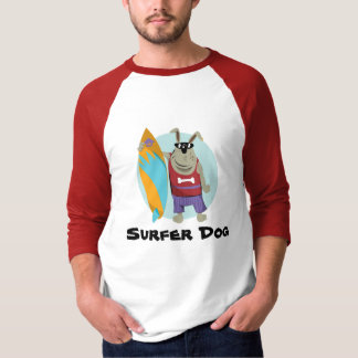 T-shirt chien de surfer