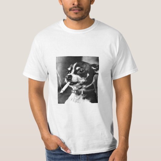 T-shirt Chien de tabagisme minuscule (Devant)