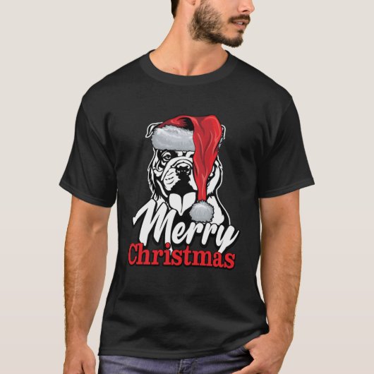T-shirt Chien de taule de Noël Joyeux Noël (Devant)