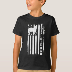 T-shirt Chien de taule français Papa Drapeau américain Pat