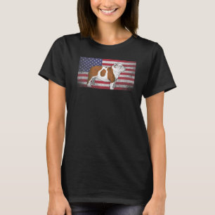 T-shirt Chien de taureau 4 juillet Drapeau Amer