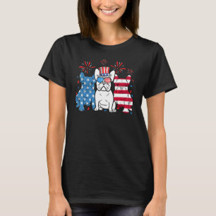 T-shirt Chien de taureau 4 juillet Drapeau américain