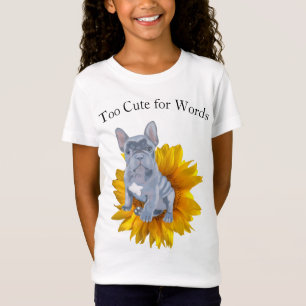 T-Shirt Chien de taureau français, chiot et tournesol