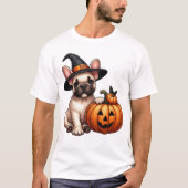 T-shirt Chien de taureau français en Casquette sorcier ave (Devant)