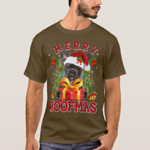 T-shirt Chien de taureau français Joyeux Noël Woofmas Lumi