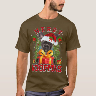 T-shirt Chien de taureau français Joyeux Noël Woofmas Lumi