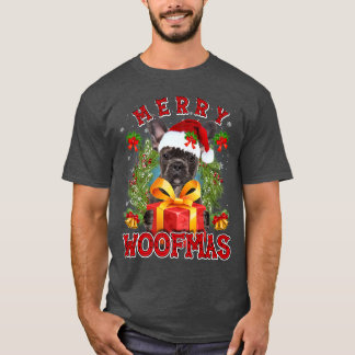 T-shirt Chien de taureau français Joyeux Noël Woofmas Lumi