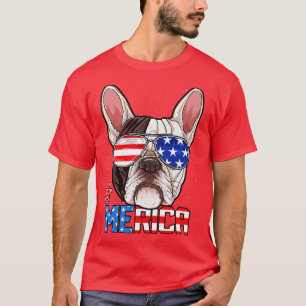 T-shirt Chien de taureaux français Merica 4 juillet T Homm