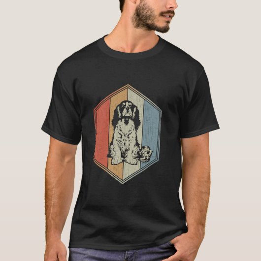 T-shirt Chien de Terre-Neuve avec design désordonné Retro  (Devant)
