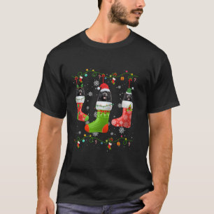 T-shirt Chien de Terre-Neuve Chaussettes de Noël éclatent
