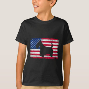 T-shirt Chien de Terrier écossais 4 juillet Amérique patri