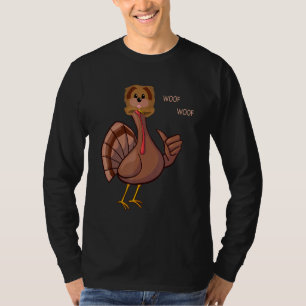 T-shirt Chien de Thanksgiving Faux Chien Ouah Dinde de Th