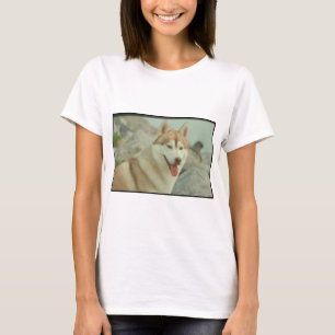 T-shirt Chien de traîneau sibérien rouge