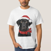 T-shirt Chien de vacances Noël Black Lab (Devant)