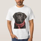 T-shirt Chien de vacances Noël Black Lab (Devant)
