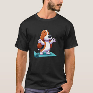 T-shirt Chien de yoga Basset Hound drôle de méditation