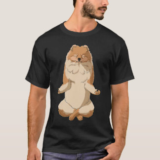 T-shirt Chien de Yoga Pomeranian