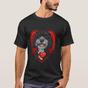 T-shirt Chien d'eau portugais de la Saint-Valentin