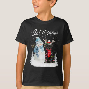 T-shirt Chien d'eau portugais Père Noël Chien Noël Snowman