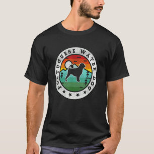 T-shirt Chien d'eau portugais vintage Retro Chien Maman Pa