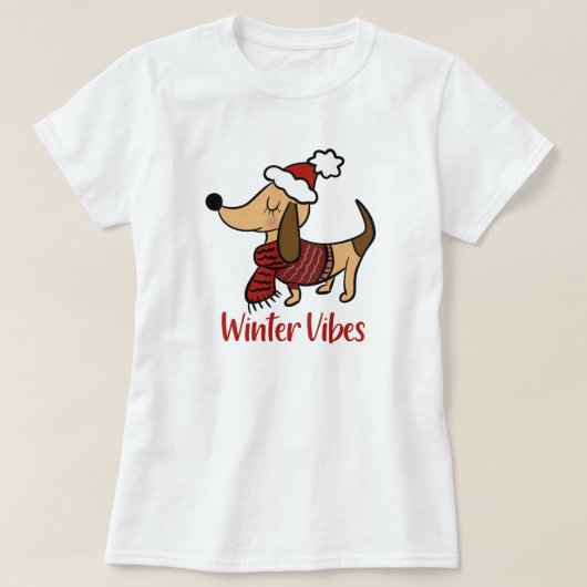 T-shirt Chien d'hiver Dachshund (Design devant)