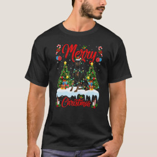 T-shirt Chien Doberman Allume Arbre de Noël Santa Doberman