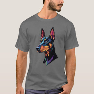 T-shirt Chien Doberman coloré