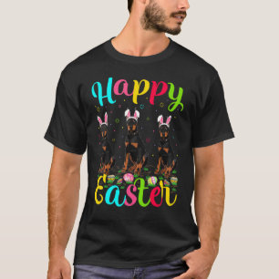 T-shirt Chien Doberman Lapin d'œuf de Pâques Doberman Joye