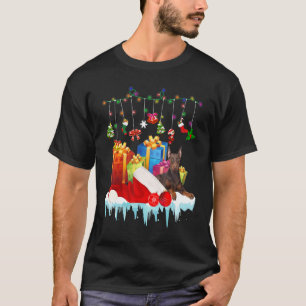 T-shirt Chien Doberman Mignon Vêtements de Noël Santa Chie