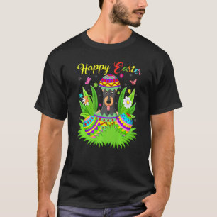 T-shirt Chien Doberman Œuf de Pâques Floral Drôle de Dober