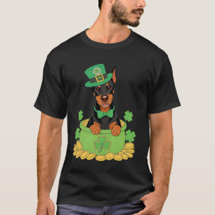 T-shirt Chien Doberman Saint-Patrick Jour Irlandais Trèfle
