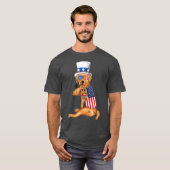 T-shirt chien d'or Merica 4 juillet usa (Devant entier)